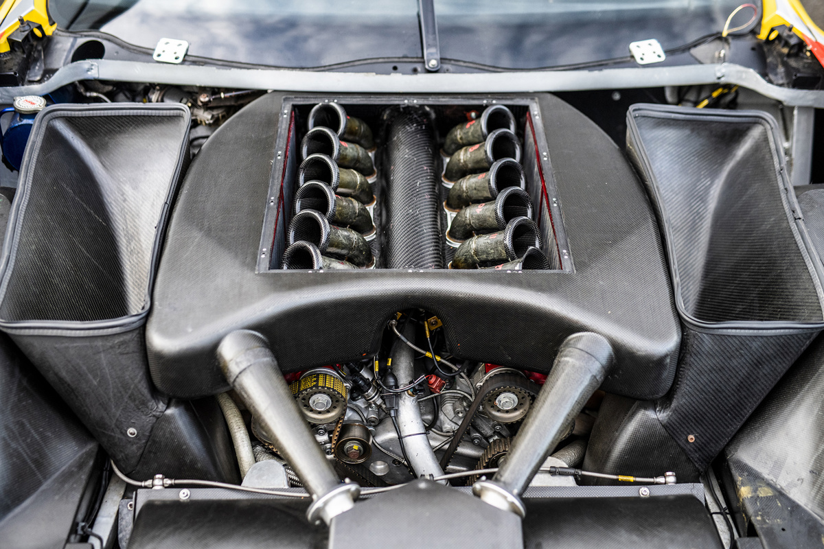 Engine of the 2003 Ferrari 550 GTC offered at RM Sotheby's Paris Live Collector Car Auction 2022